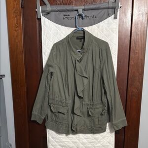 Lane Bryant Olive Green Textured Jacket